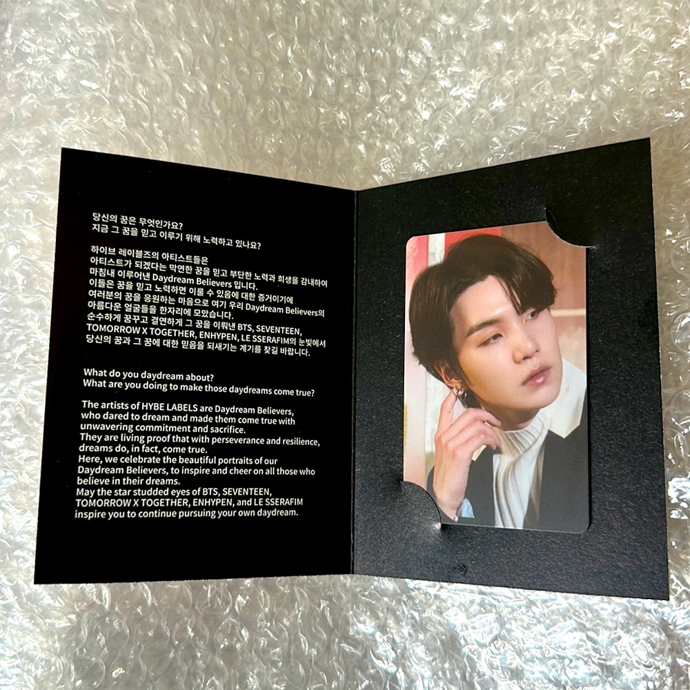 hybe bts daydream believers photocard - SUGA